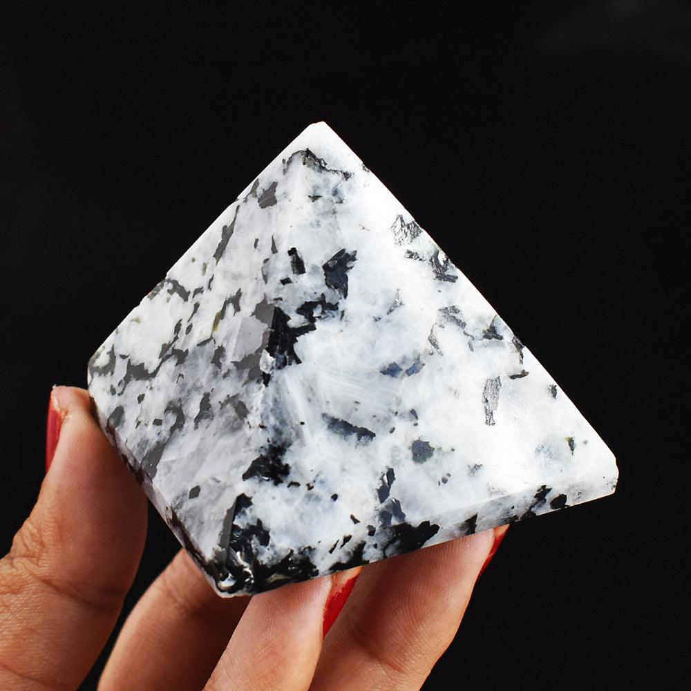 583.00 Carats  Genuine  Moonstone  Hand Carved  Healing  Crystal Pyramid Gemstone Carving