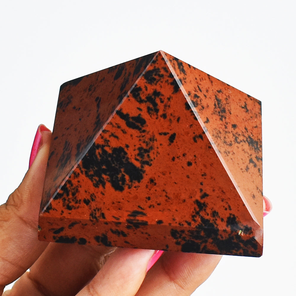 Artisian  733.00 Carats Genuine  Mahogany  Jasper  Hand Carved  Healing  Pyramid Gemstone