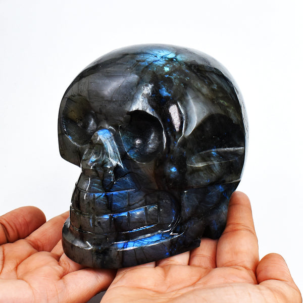Artisian 7274.00 Cts Blue Flash Labradorite Hand Carved Crystal Gemstone Carving Skull