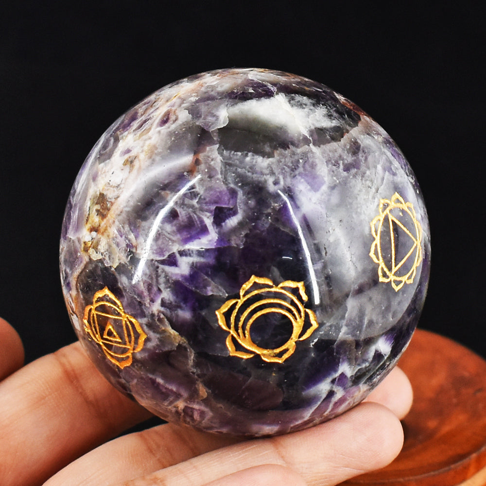 Natural 1705.00 Cts Genuine Amethyst Seven Chakra Crystal Specimen Healing Sphere Gemstone
