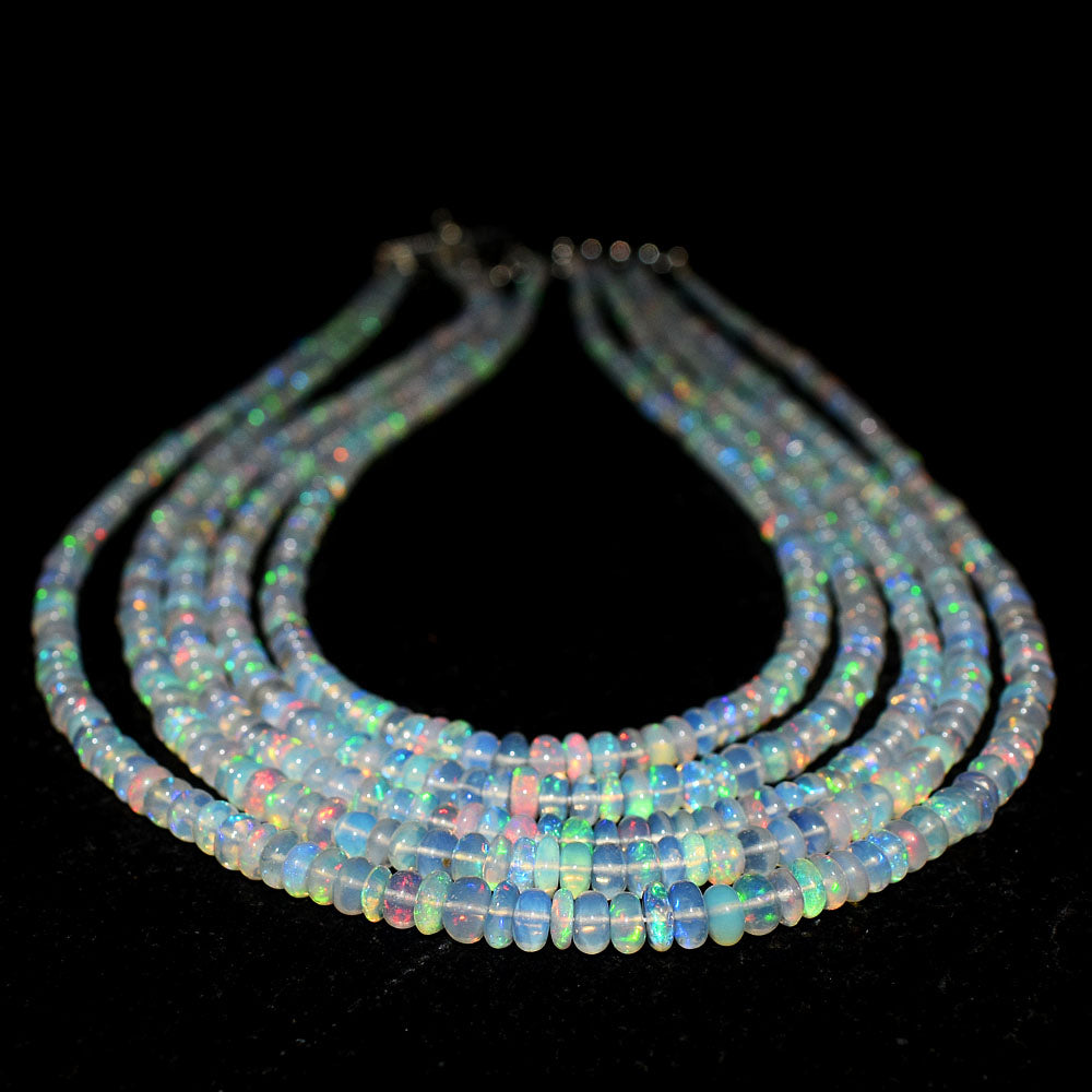 Mega Sale - 100% Most Brilliant 180.00 Cts Genuine Ethiopian Opal Beads Necklace
