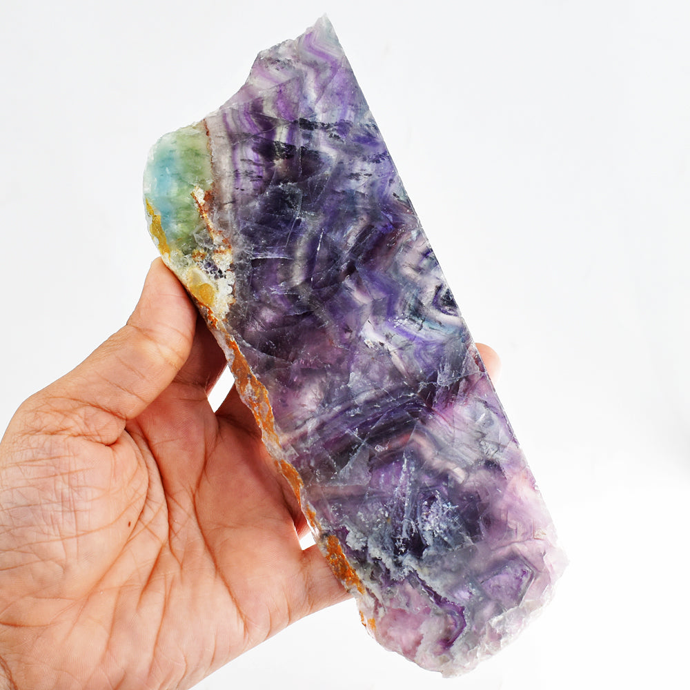 Amazing 1248.00 Cts Genuine Multicolor Fluorite Crystal Specimen Gemstone Healing Slab