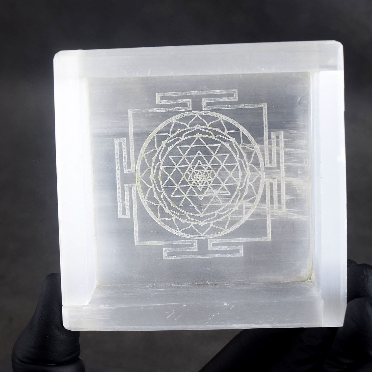 Premium 1138.00 Cts Genuine 4 Inches Selenite Reiki Yantra Healing Crystal Box