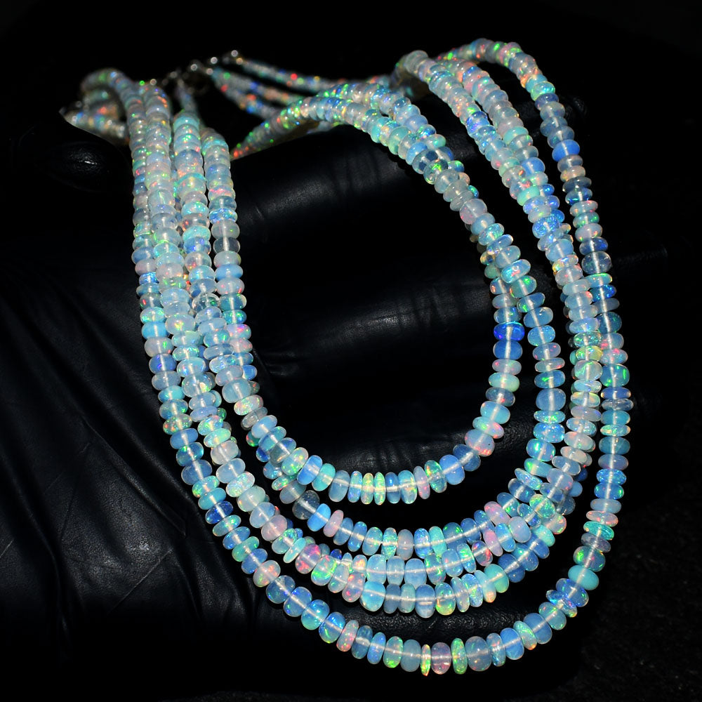 Mega Sale - 100% Most Brilliant 180.00 Cts Genuine Ethiopian Opal Beads Necklace