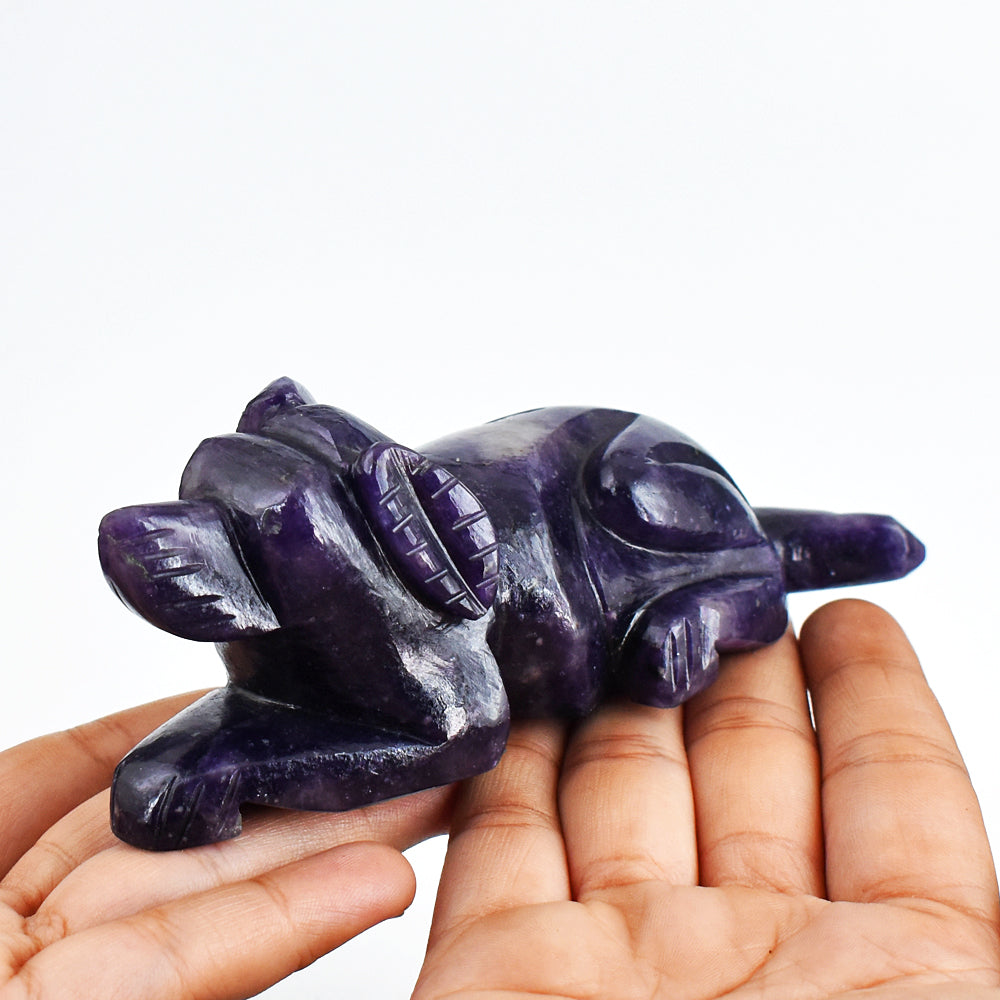Awesome 1497.00 Carats Genuine Lepidolite Hand Carved  Crystal Gemstone Carving Dog