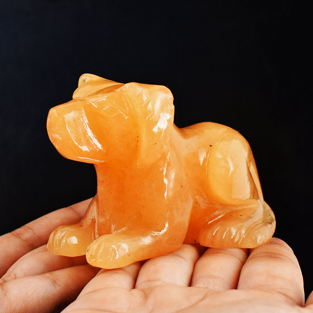 Beautiful 1385.00 Carats  Genuine Aventurine Hand Carved Crystal Gemstone Carving Dog