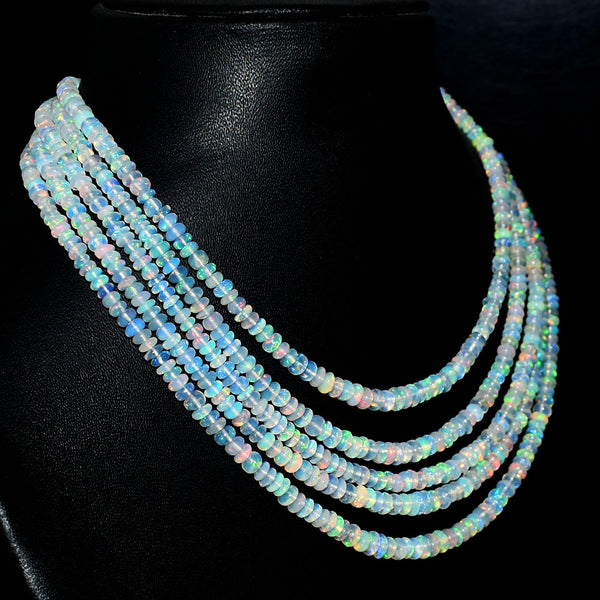 Mega Sale - 100% Most Brilliant 180.00 Cts Genuine Ethiopian Opal Beads Necklace