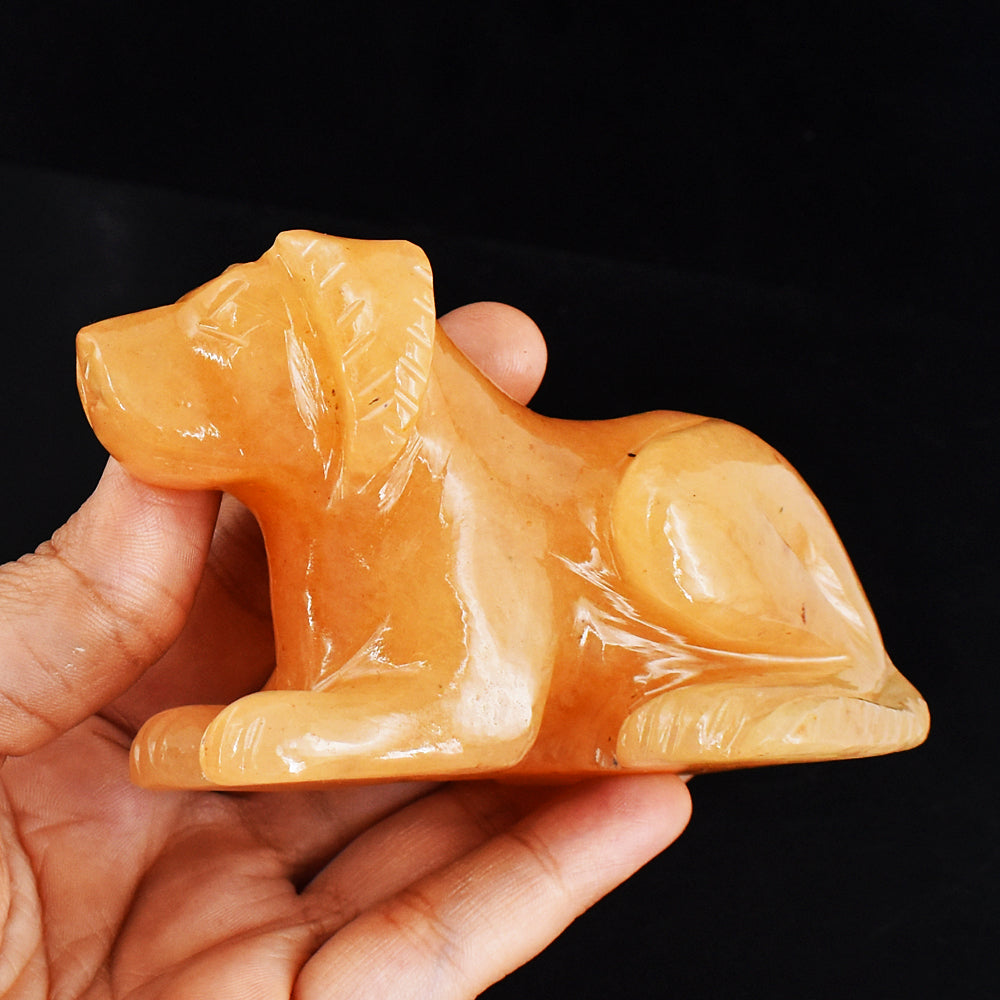 Beautiful 1385.00 Carats  Genuine Aventurine Hand Carved Crystal Gemstone Carving Dog