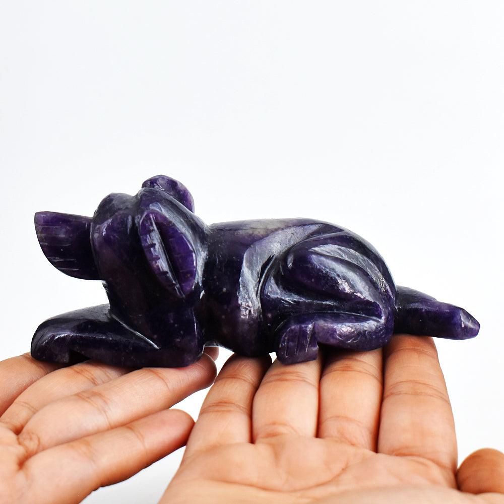 Awesome 1497.00 Carats Genuine Lepidolite Hand Carved  Crystal Gemstone Carving Dog