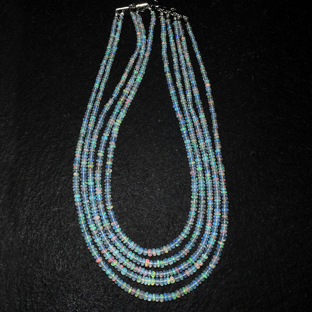 Mega Sale - 100% Most Brilliant 180.00 Cts Genuine Ethiopian Opal Beads Necklace