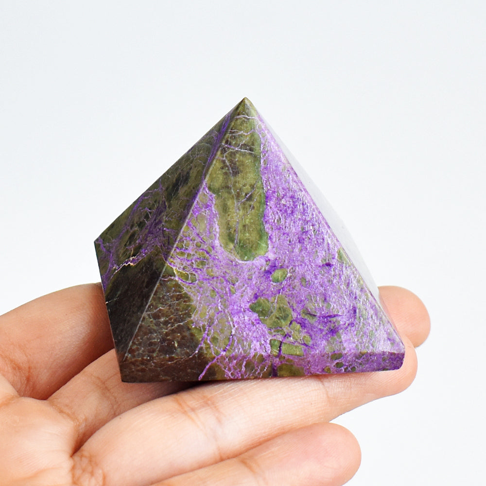 Artisian 478.00 Cts Genuine Stichtite  Hand Carved Healing Crystal  Pyramid Gemstone Carving