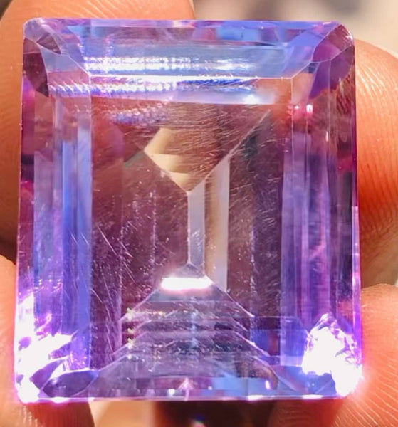 Untreated 47.00 Cts Genuine Amethyst Faceted Loose Gemstone