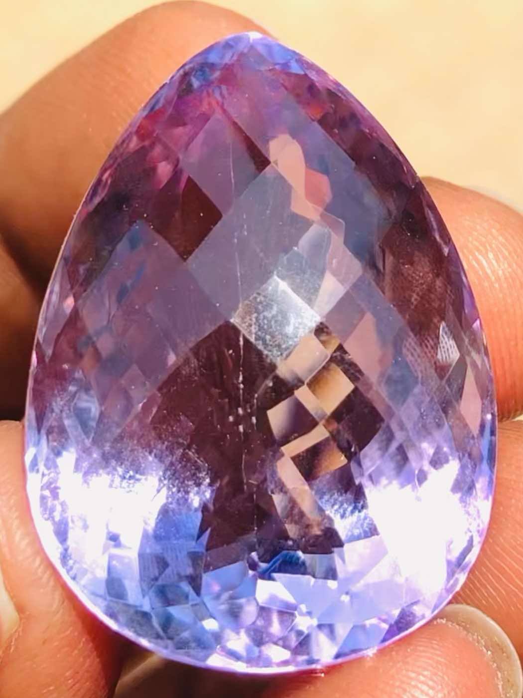 Beautiful 68.00 Cts Genuine Amethyst Faceted Loose Gemstone