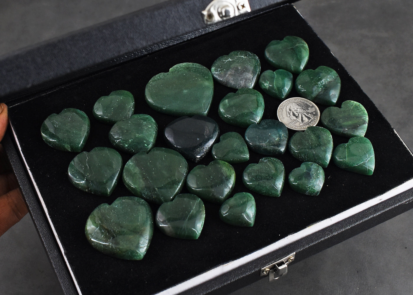 Natural  999.00 Cts Genuine Green Jade Untreated Gemstone Cabochon Heart Lot
