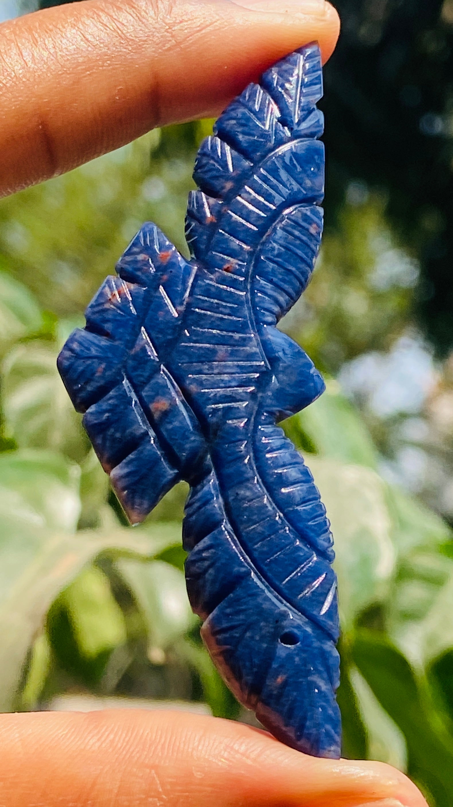 Genuine 48.00 Cts Amazing Blue Sodalite Hand Carved Premium Eagle Crystal