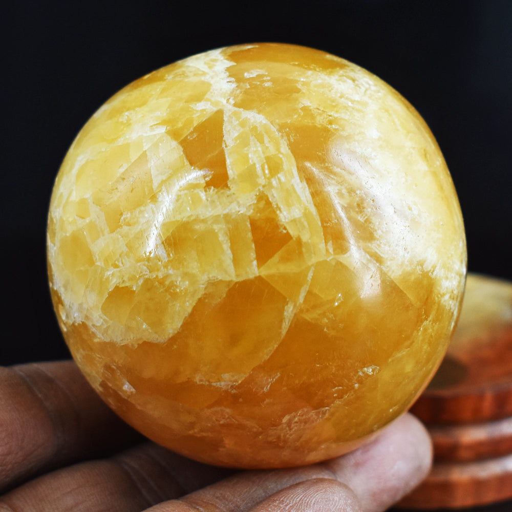 1476.00  Carats  Gorgeous  Genuine  Yellow  Calcite  Hand  Carved  Healing  Sphere