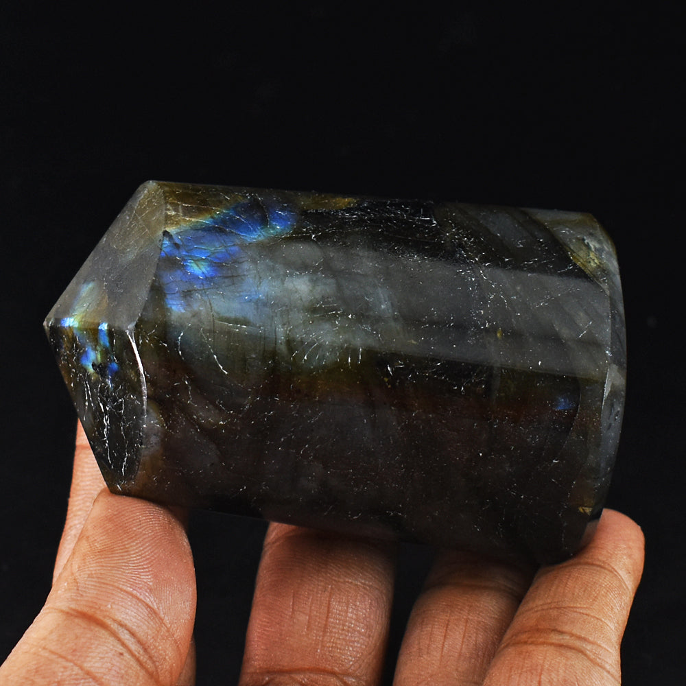 1151.00 Carats  Genuine Golden Flash Labradorite Hand  Carved  Crystal Gemstone  Healing  Point