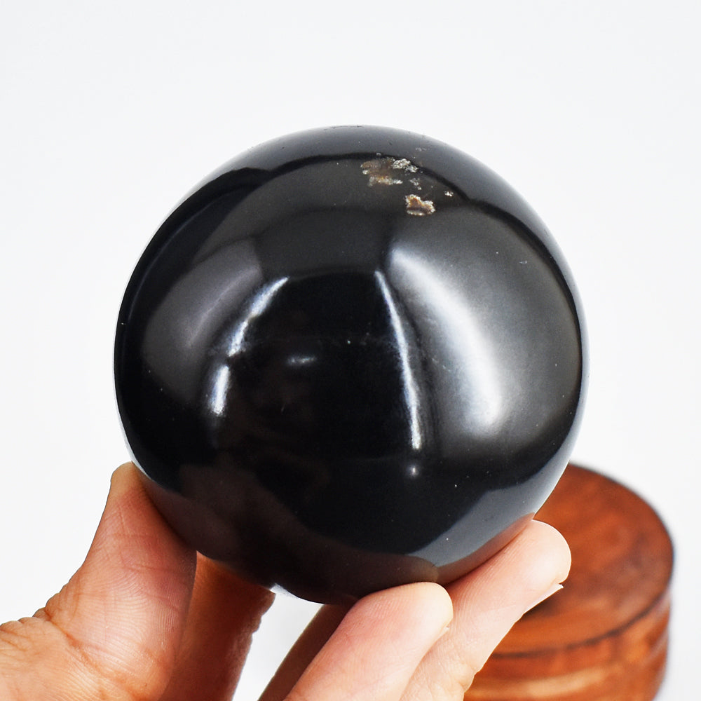 Natural 1578.00 Carats  Genuine  Black  Spinel  Hand  Carved Crystal Healing Gemstone Sphere