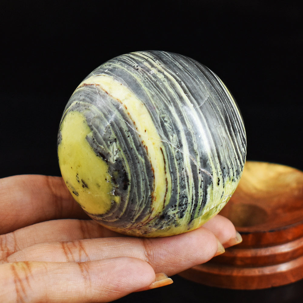 974.00 Carats  Genuine  Serpentine  Hand  Carved  Healing Crystal  Gemstone  Sphere Carving