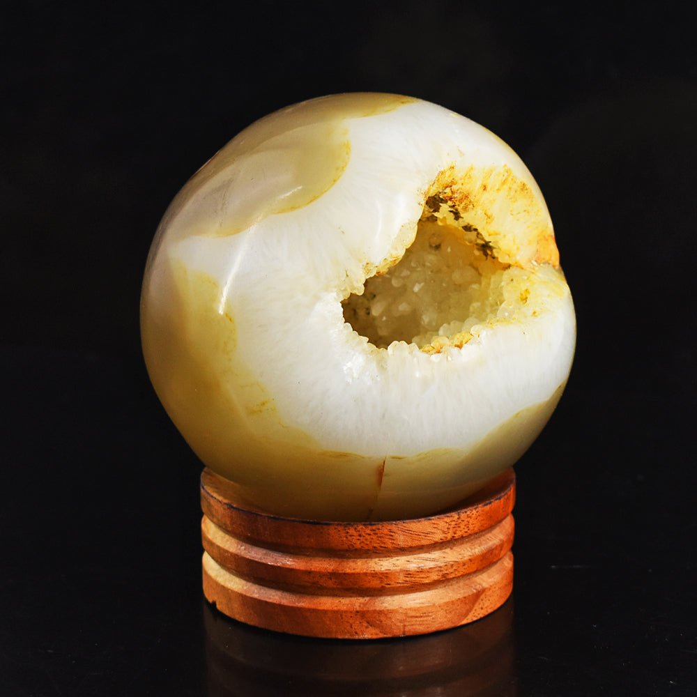 Exclusive  2470.00 Carat  Genuine  Agate Druzy  Hand Carved Crystal Healing Sphere Gemstone