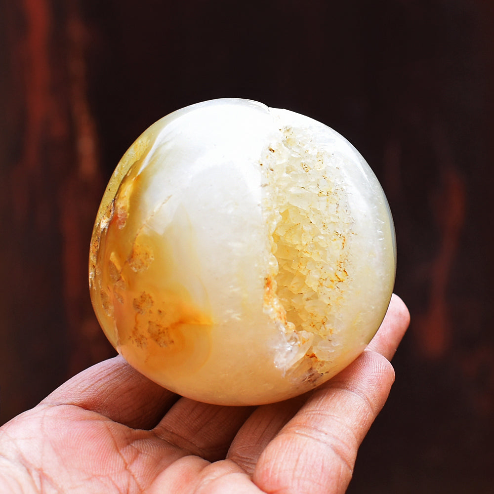 Awesome 1243.00 Carats  Genuine  Agate  Druzy  Hand Carved  Crystal  Healing Sphere