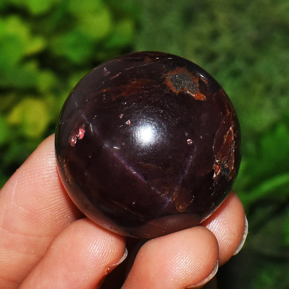 Natural 274.00 Cts Genuine Star Garnet Crystal Specimen Gemstone Mini Sphere