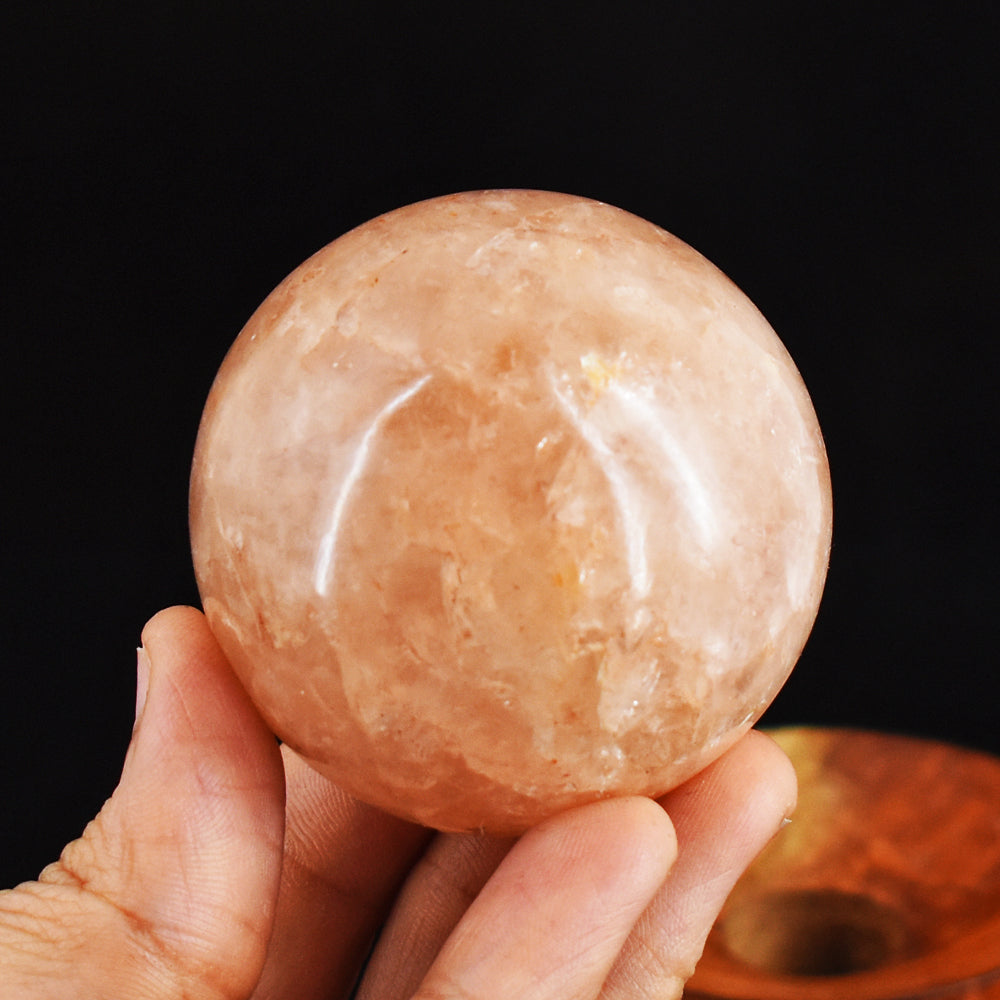 Genuine 866.00 Cts  Natural  Peach  Moonstone  Hand  Carved  Crystal  Healing  Gemstone Sphere