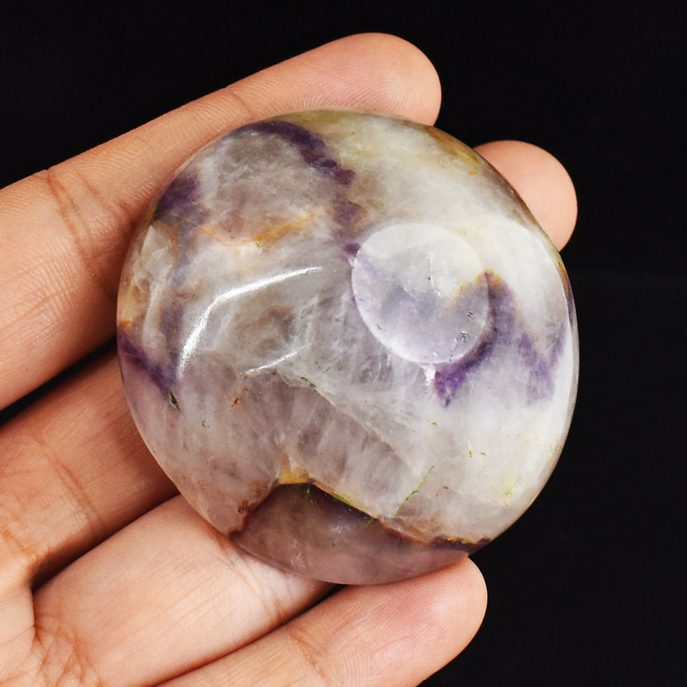 Awesome 173.00 Carats  Genuine Bi - Color Amethyst  Hand  Carved  Crystal Gemstone Carving  Bowl