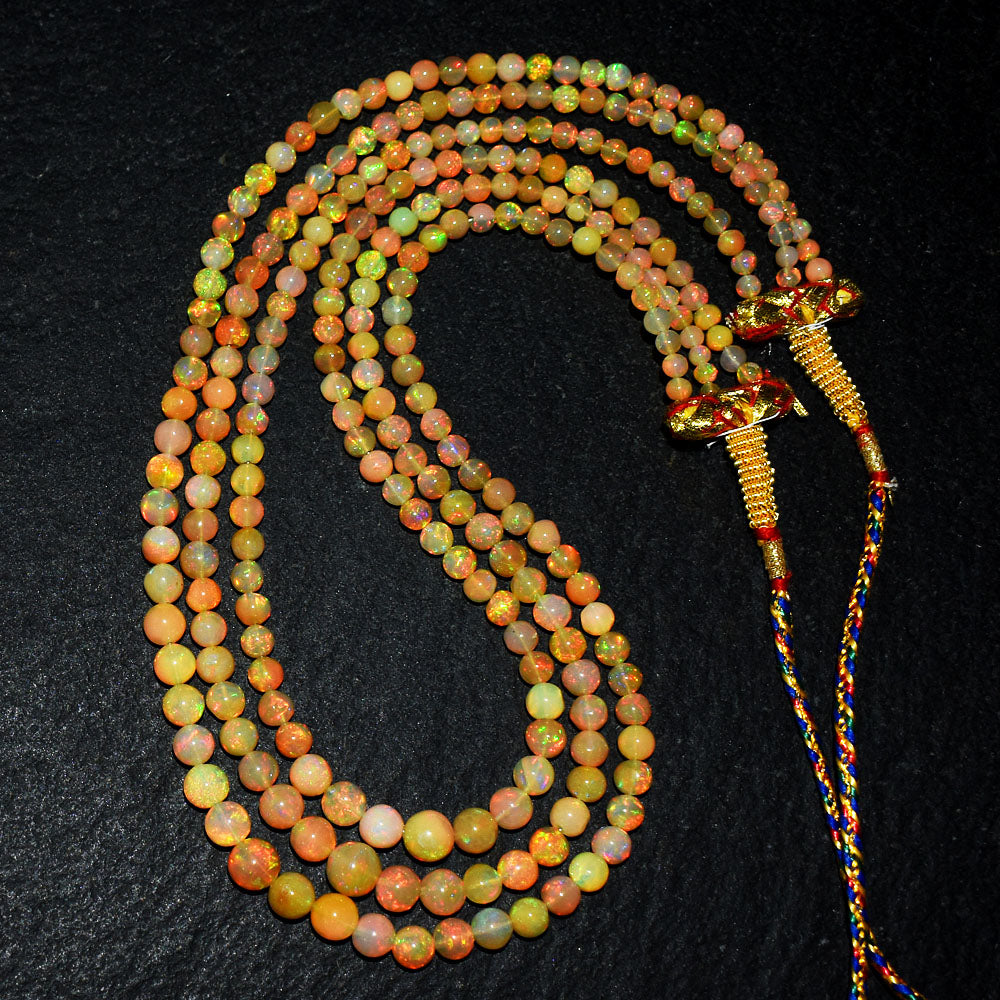 Mega Sale - 100% Dazzling 168.00 Cts Genuine Ethiopian Opal Beads Necklace