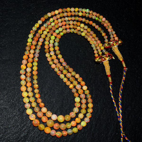 Mega Sale - 100% Dazzling 168.00 Cts Genuine Ethiopian Opal Beads Necklace