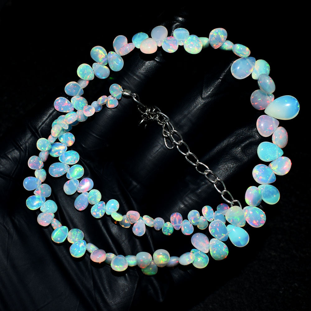 Mega Sale - 100% Gorgeous 82.00 Cts Genuine Ethiopian Opal Beads Necklace