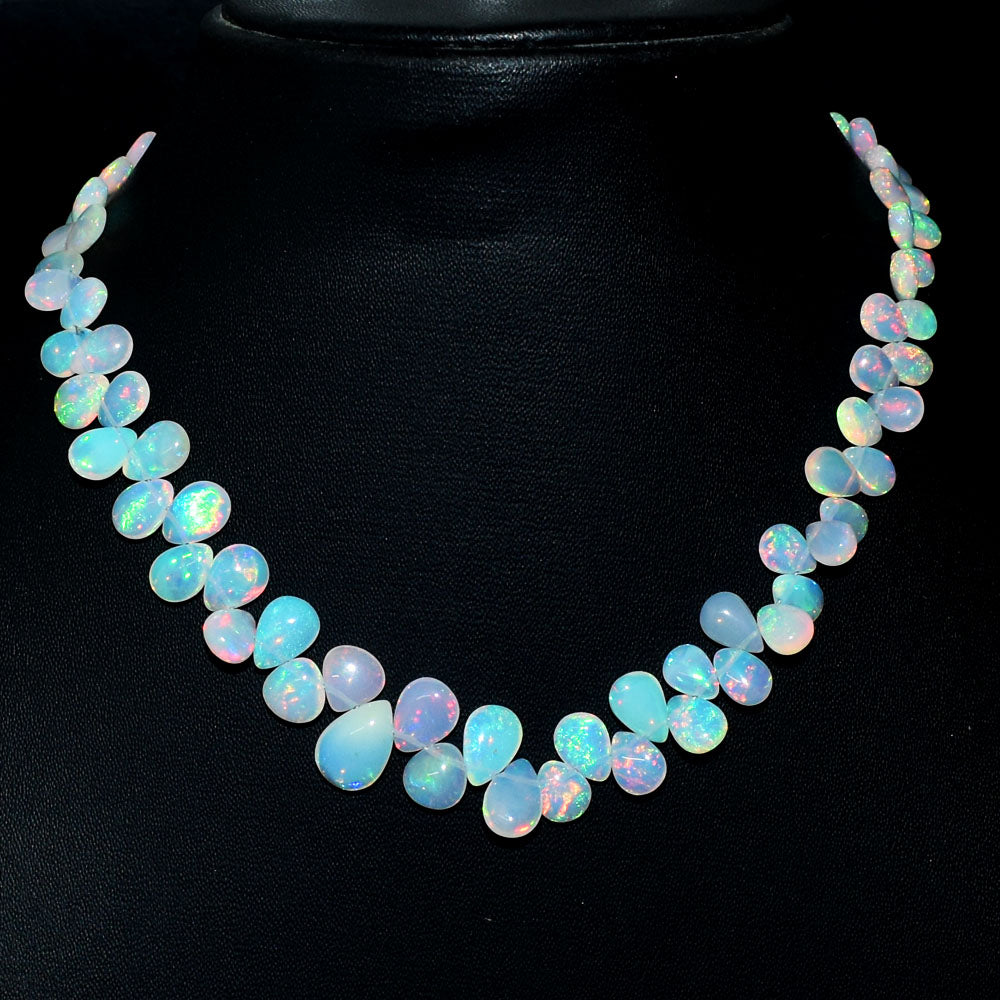 Mega Sale - 100% Gorgeous 82.00 Cts Genuine Ethiopian Opal Beads Necklace