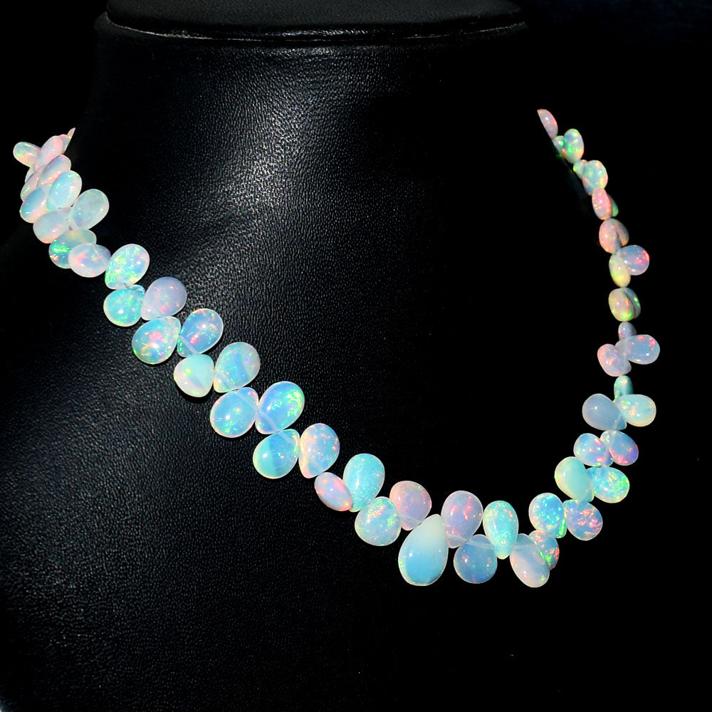 Mega Sale - 100% Gorgeous 82.00 Cts Genuine Ethiopian Opal Beads Necklace
