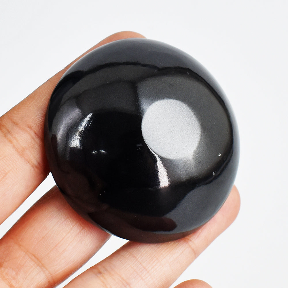 Natural  131.00 Carats  Genuine Black Spinel  Hand Carved Crystal Gemstone Carving  Bowl