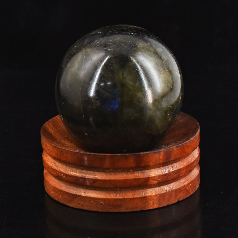 Blue Flash Labradorite 692.00 Cts Genuine Hand Carved  Crystal Healing Gemstone Sphere