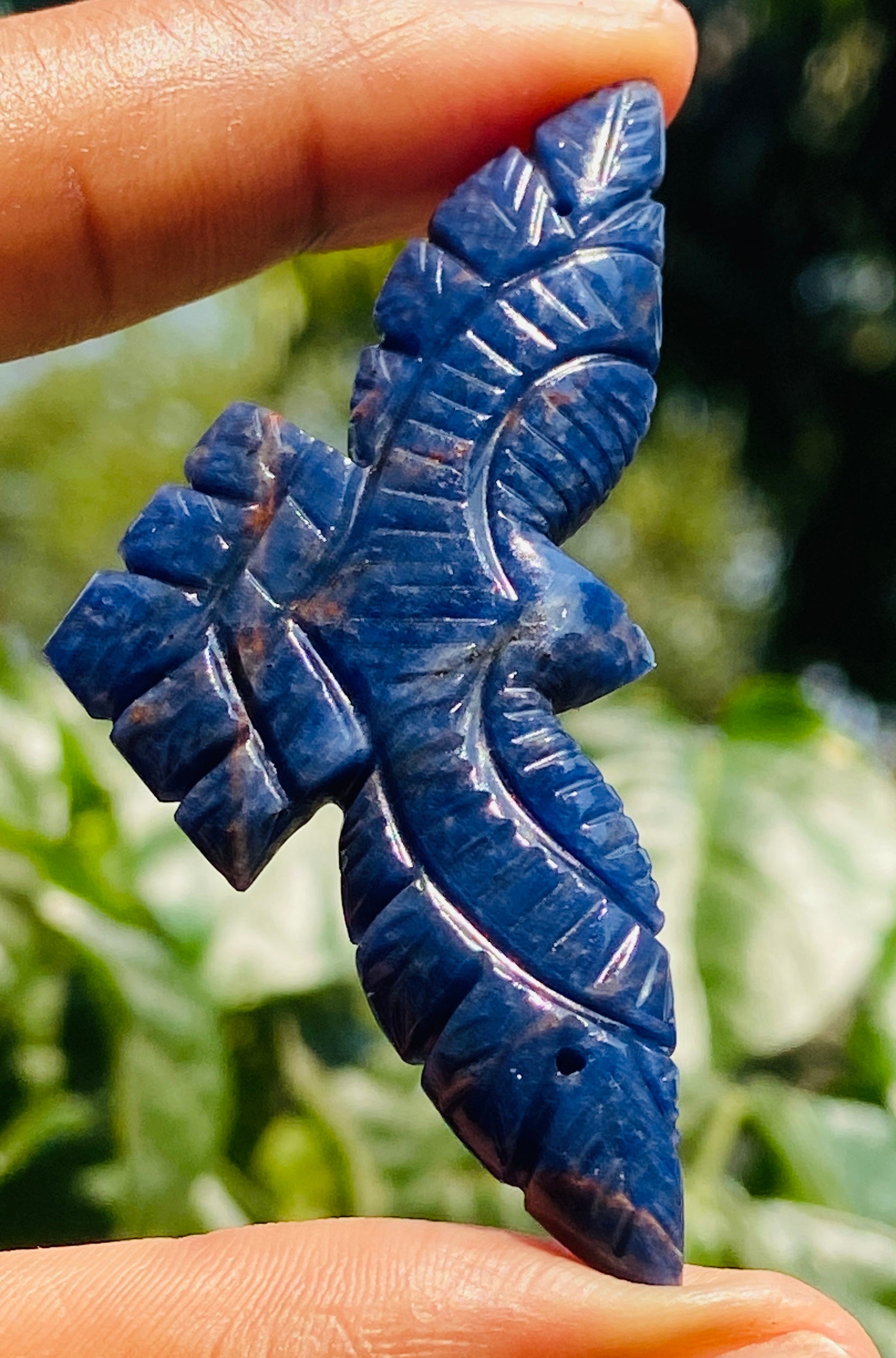 Alluring 45.00 Cts Genuine Blue Sodalite Hand Carved Premium Eagle Crystal