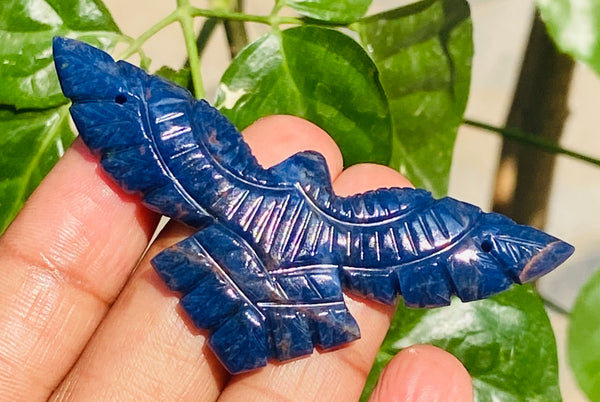 Alluring 45.00 Cts Genuine Blue Sodalite Hand Carved Premium Eagle Crystal
