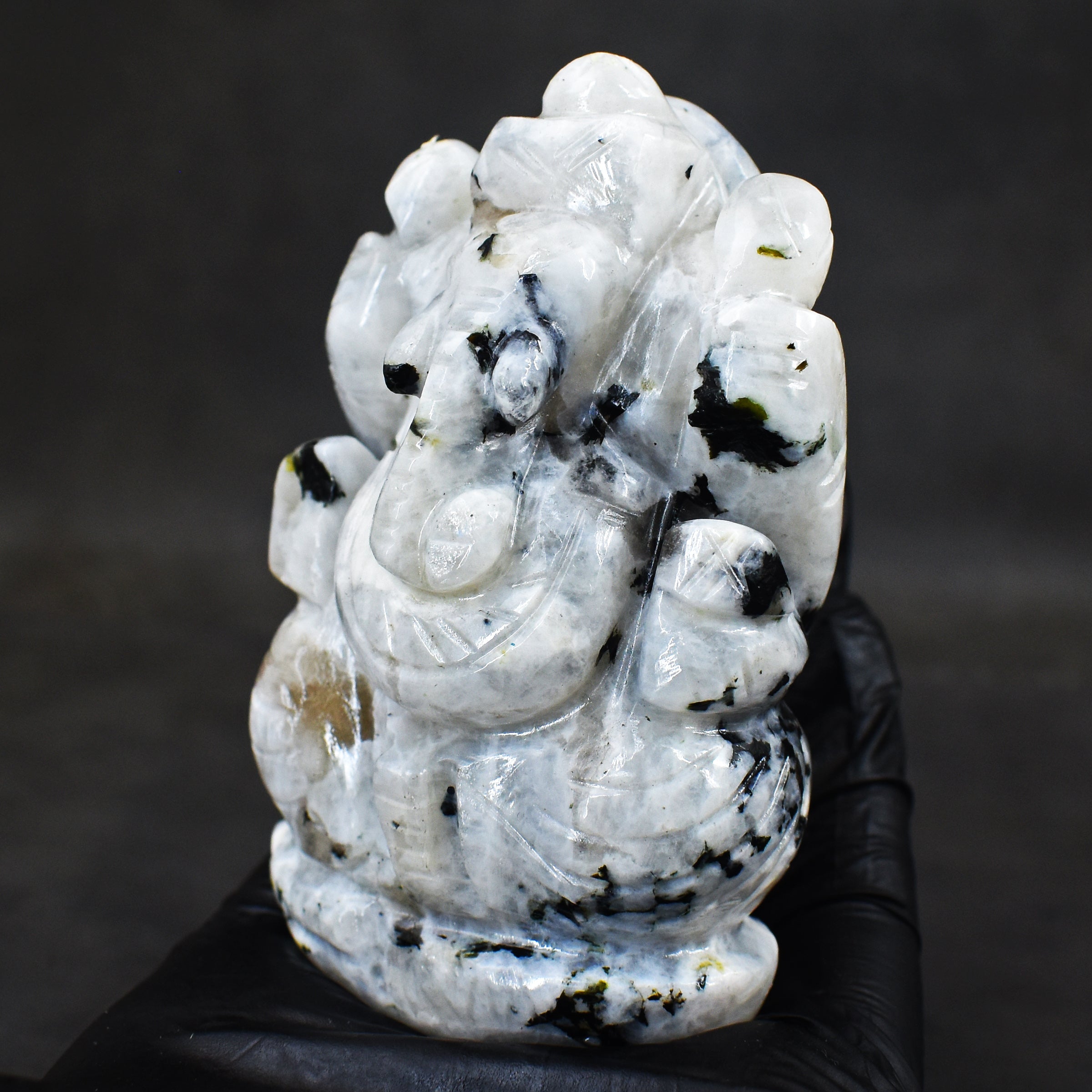 Stunning 943.00 Cts Genuine Moonstone Hand Carved Crystal Gemstone Carving Unicorn Head
