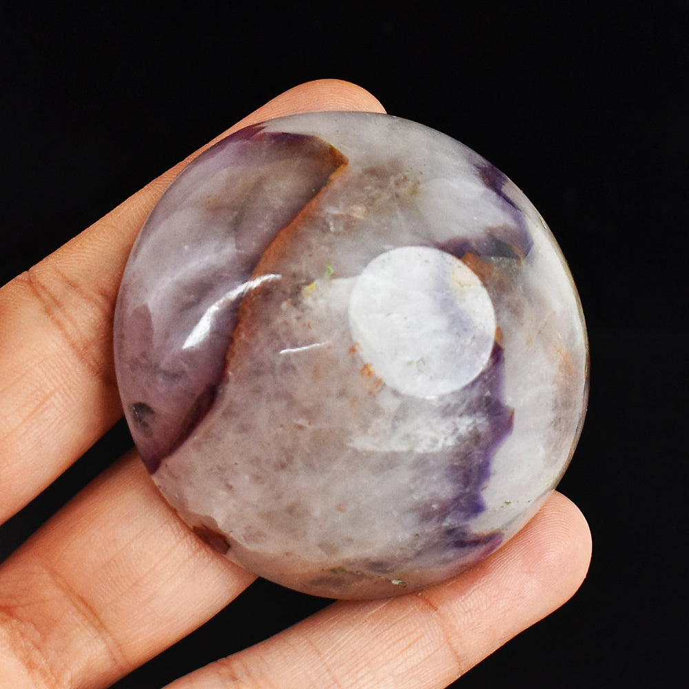 Exclusive 200.00 Carats  Genuine Bi - Color Amethyst  Hand  Carved  Crystal  Gemstone  Carving  Bowl