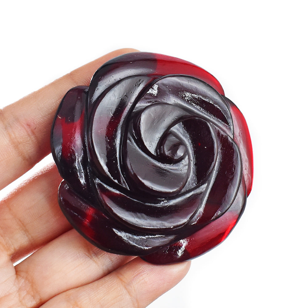 Genuine  447.00 Carats  Natural  Onyx  Hand  Carved Crystal  Rose Flower Gemstone Carving