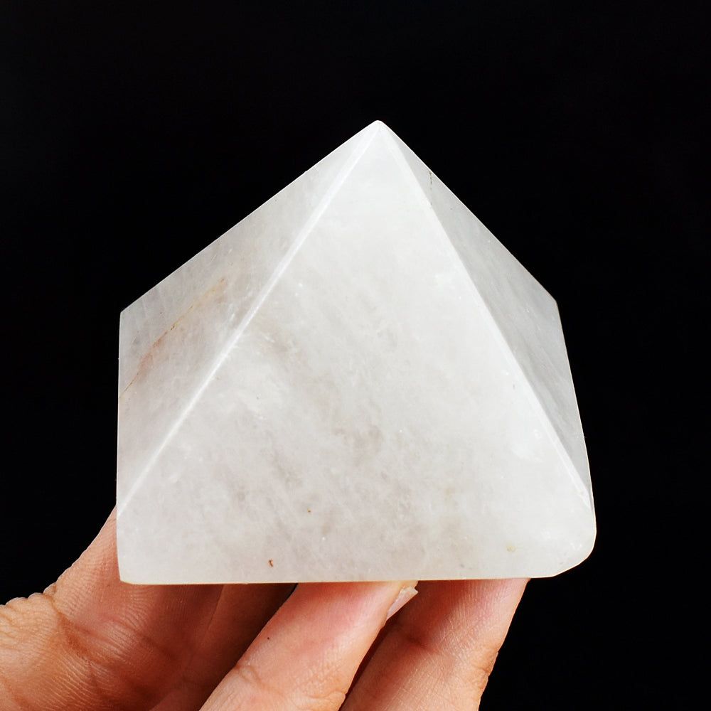 764.00 Carats  Genuine White Quartz  Hand Carved  Healing  Crystal Pyramid Gemstone Carving