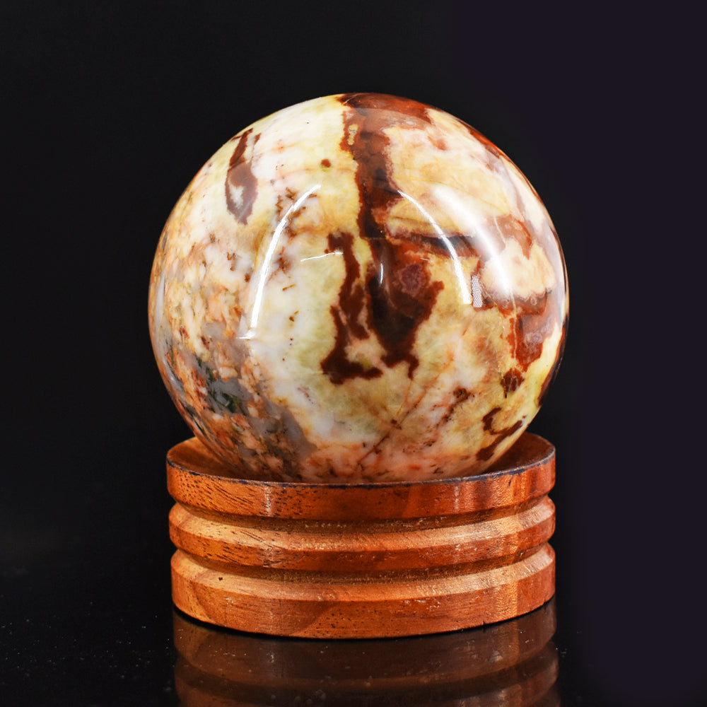 Beautiful  1507.00  Cts Genuine American Picture Jasper Hand Carved  Crystal  Healing Sphere