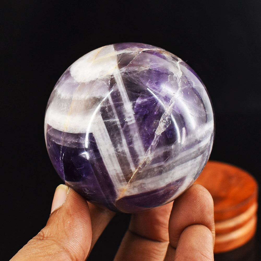 Artisian 1289.00 Cts  Genuine  Chevron Amethyst  Hand  Carved  Crystal  Healing  Sphere