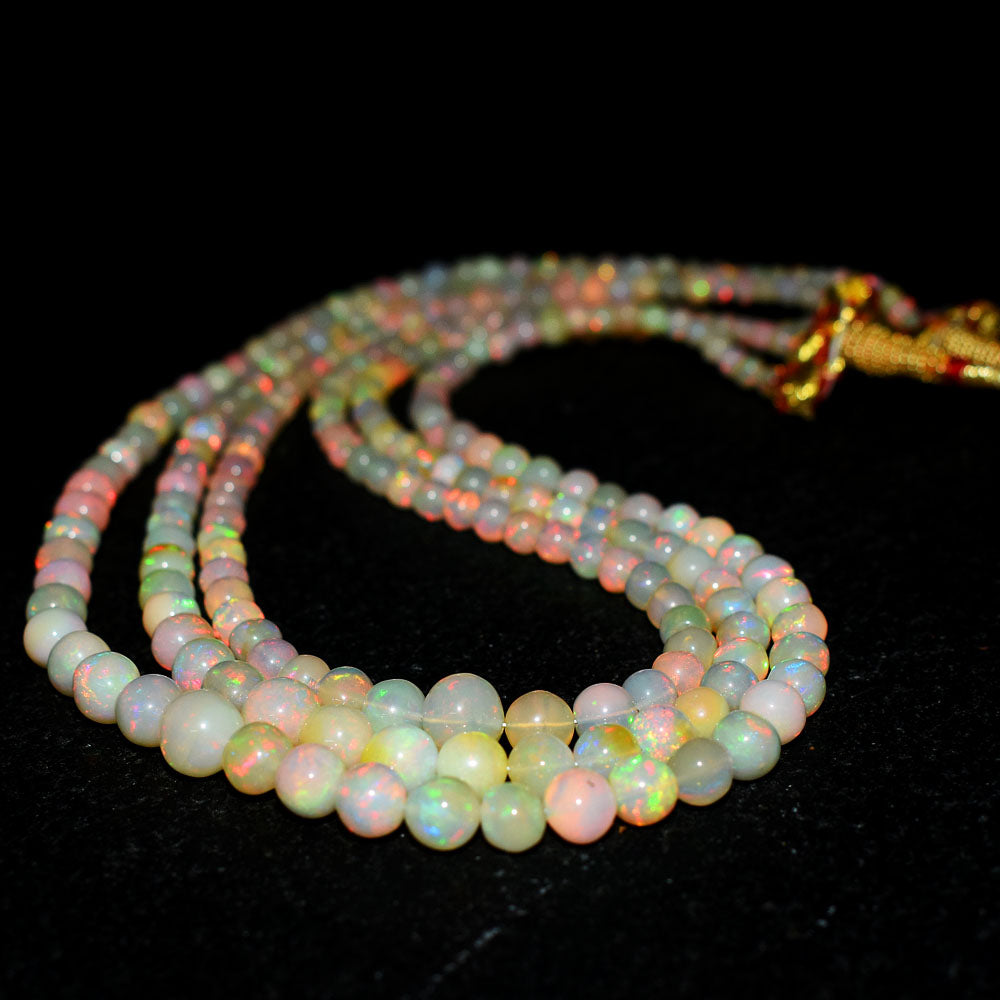 Mega Sale - 100% Stunning 187.00 Cts Genuine Ethiopian Opal Beads Necklace