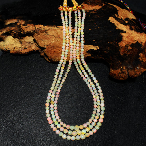 Mega Sale - 100% Stunning 187.00 Cts Genuine Ethiopian Opal Beads Necklace