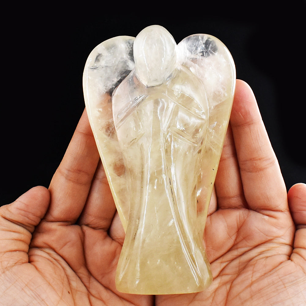 Natural 2285.00 Carats Genuine  Aventurine Hand Carved Healing Gemstone Praying Angel