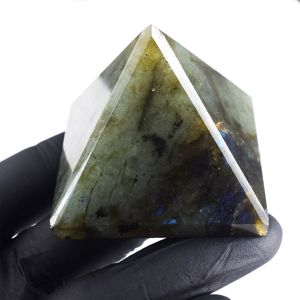 Beautiful 717.00 Cts Genuine Labradorite Crystal Specimen Healing Divine Pyramid
