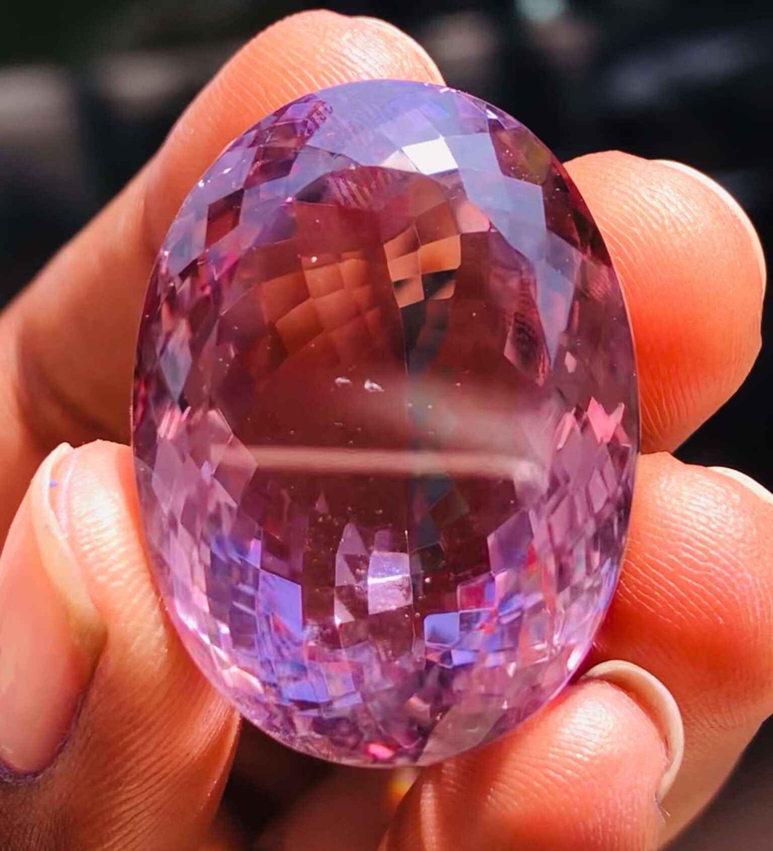 Untreated 79.00 Cts Genuine Amethyst Faceted Loose Gemstone
