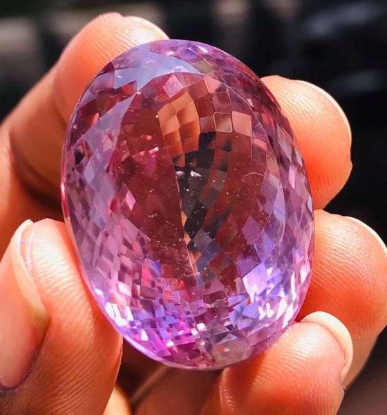 Untreated 79.00 Cts Genuine Amethyst Faceted Loose Gemstone