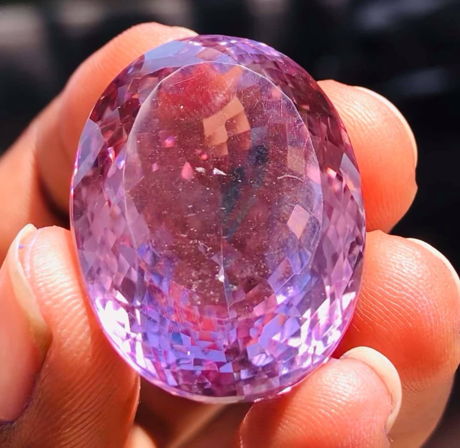 Untreated 79.00 Cts Genuine Amethyst Faceted Loose Gemstone